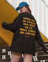 No Stress One Boo Oversized Black Sweatshirt