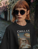 Chillax Cat Meme Oversized Black T-shirt