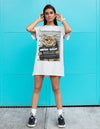 Bad Cat White T-shirt Dress with Pockets