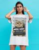 Bad Cat White T-shirt Dress with Pockets