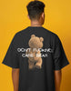 No Care Bear Oversized Black T-shirt