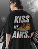 Kiss My Airs French Terry Oversized Black T-shirt