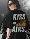 Kiss My Airs French Terry Oversized Black T-shirt