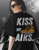 Kiss My Airs French Terry Oversized Black T-shirt