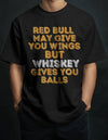 Whiskey Over Wings Oversized Black T-shirt