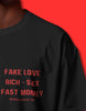 Fake Love Fast Money Oversized Black T-shirt