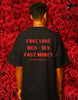 Fake Love Fast Money Oversized Black T-shirt