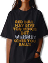 Whiskey Over Wings Oversized Black T-shirt