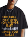 Whiskey Over Wings Oversized Black T-shirt