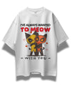 Deadpool Cat Couple Oversized White T-shirt