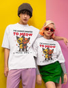 Deadpool Cat Couple Oversized White T-shirt