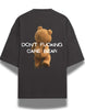 No Care Bear Oversized Black T-shirt