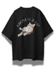 Karma Is A Cat Oversized Black T-shirt