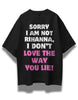 I Am Not Rihanna Oversized Black T-shirt