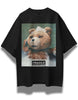 Fragile Bear Oversized Black T-shirt