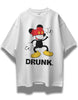 Drunk Mickey Oversized White T-shirt