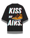 Kiss My Airs French Terry Oversized Black T-shirt