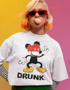 Drunk Mickey Oversized White T-shirt