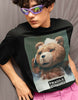 Fragile Bear Oversized Black T-shirt