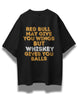 Whiskey Over Wings Oversized Black T-shirt