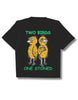 Two Birds One Stoned Oversized Black T-shirt