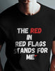 Red Flag Black T-shirt