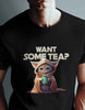 Baby Yoda Want Some Tea? Black T-shirt